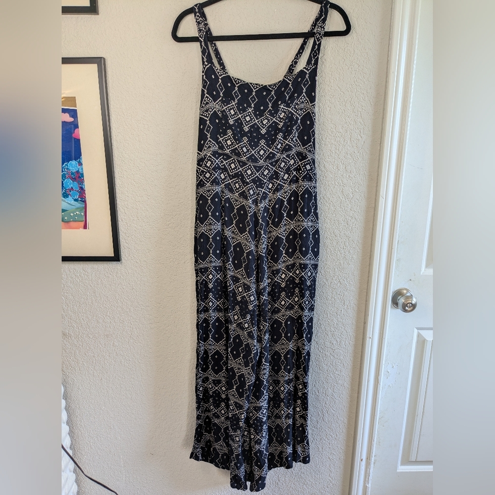 Ripcurl Jumpsuit Swim Coverup Beach Surf Navy White Adjustable M Excellent